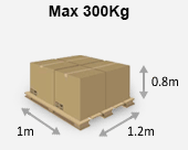 Quarter Pallet Size – 300 Kg (1.2m x1.2m x 0.8m) at Pallet2Ship